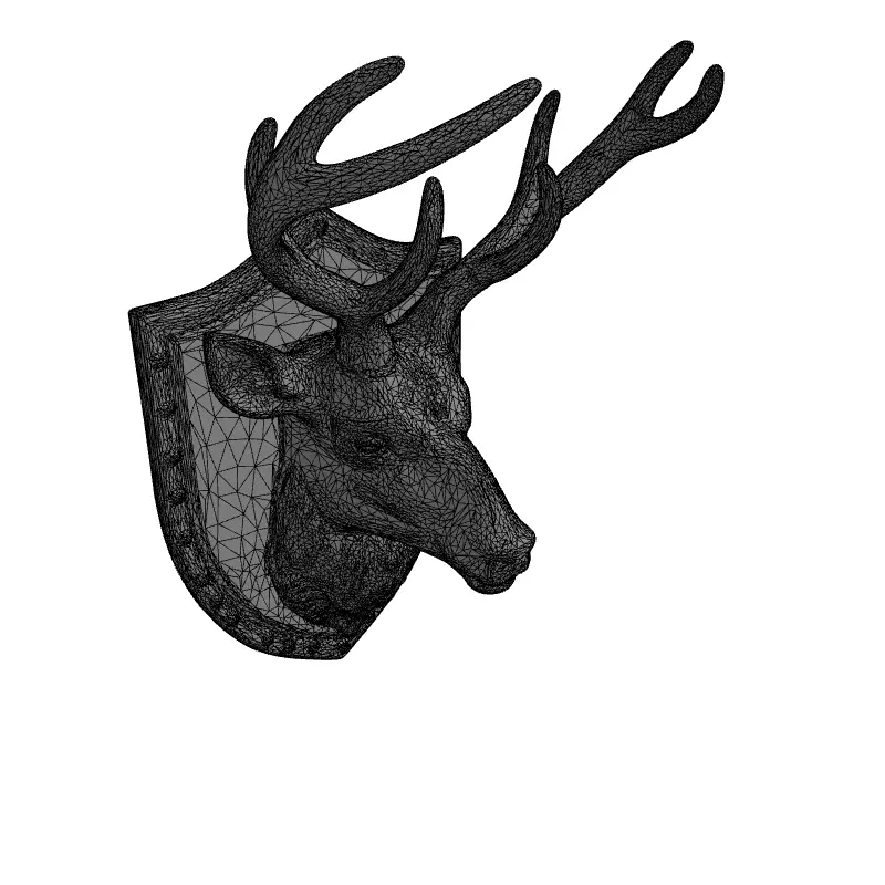 White Deer Head Wall Mount Trophy Low-poly 3D model_1