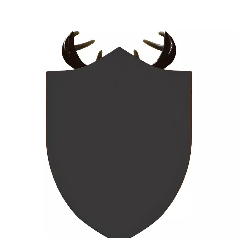 White Deer Head Wall Mount Trophy Low-poly 3D model_7