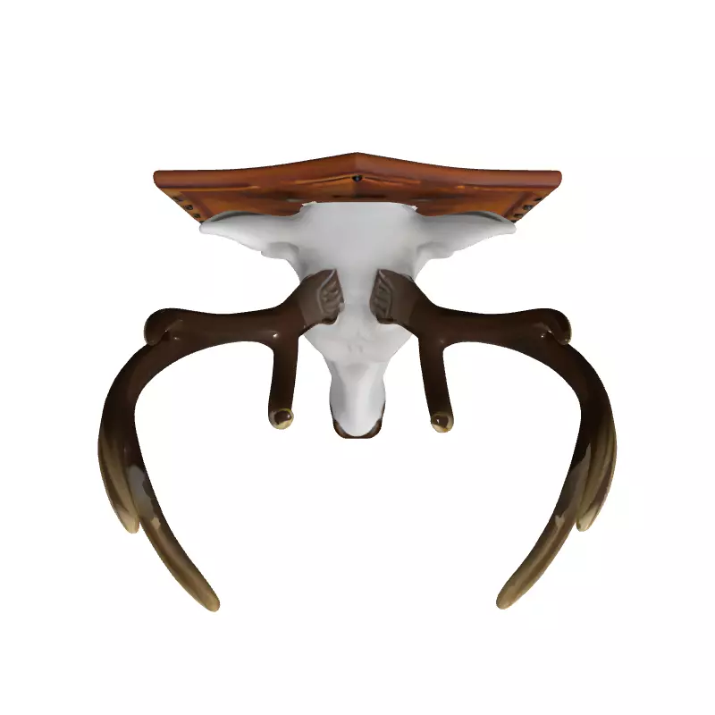 White Deer Head Wall Mount Trophy Low-poly 3D model_8