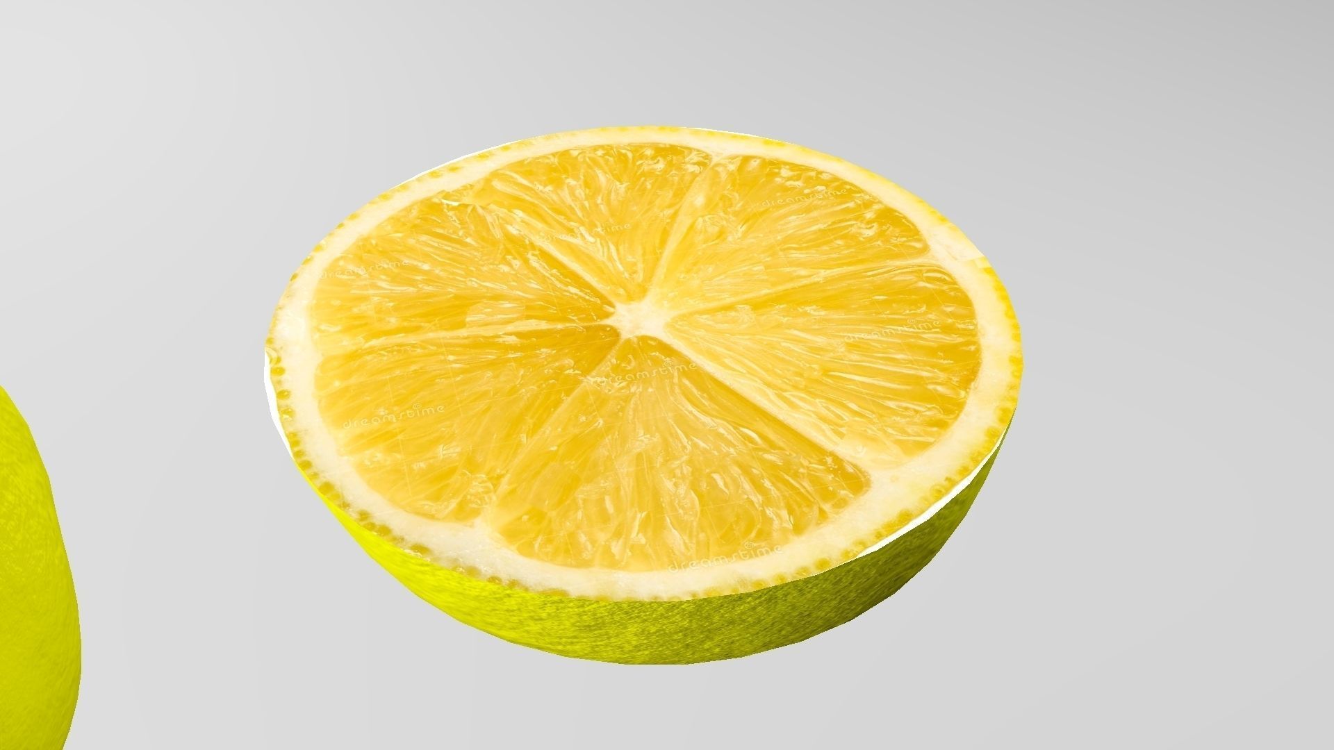 lemon with slices  Low-poly 3D model_2