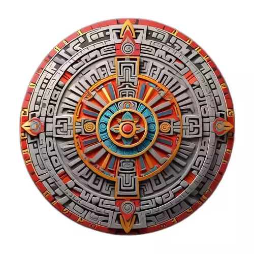 Aztec Sun Stone Calendar Relief