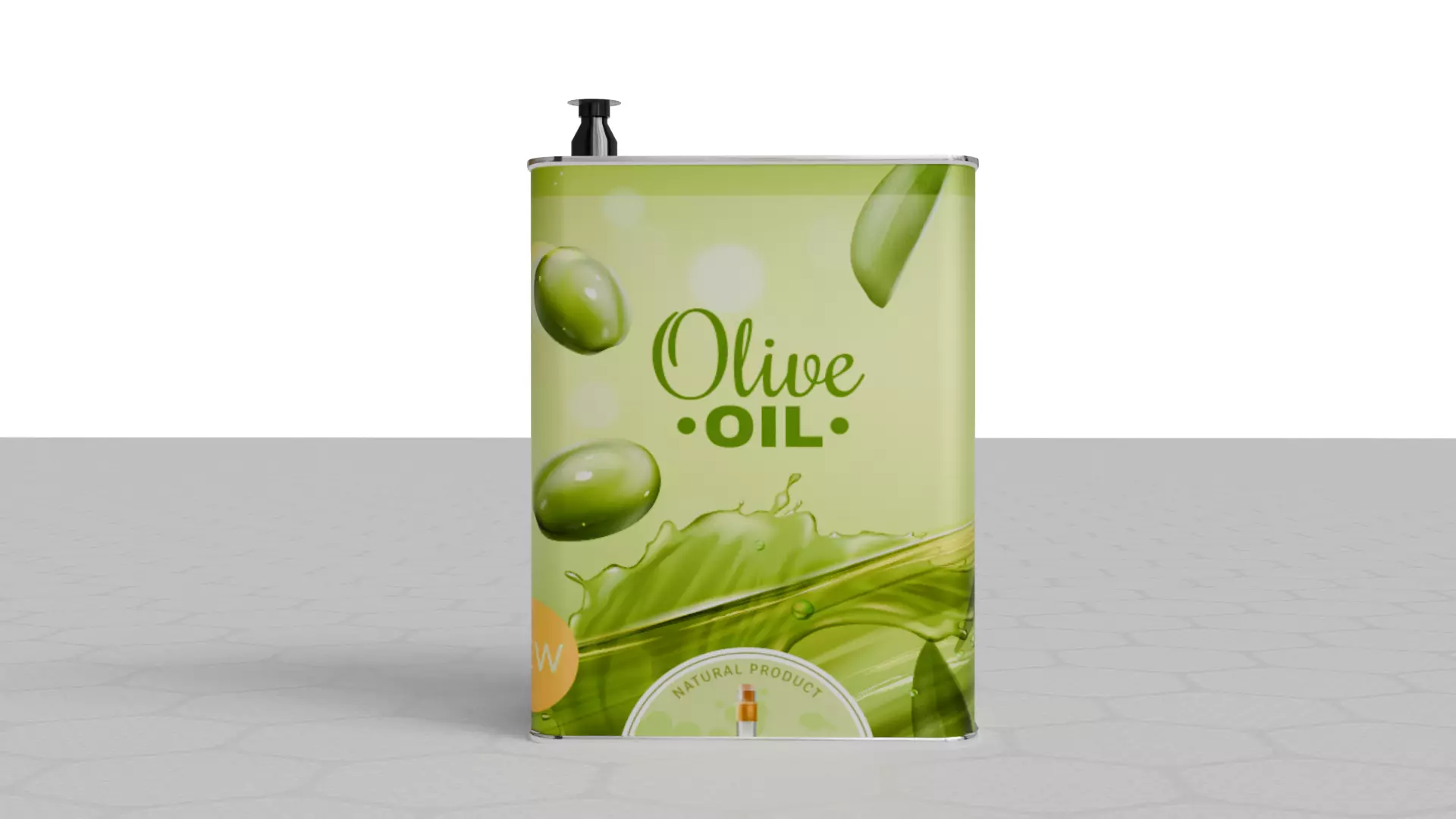 Square Aluminium Oil can tin 3D model_2