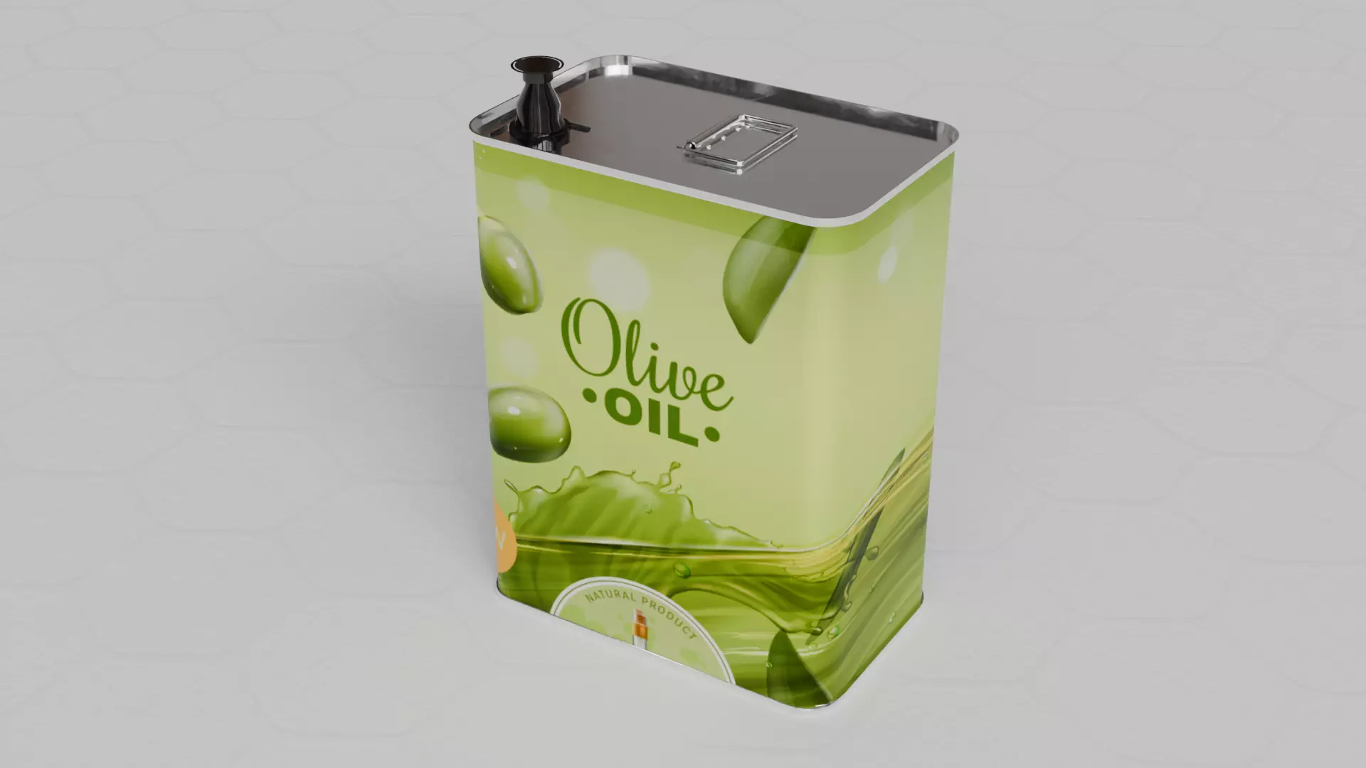 Square Aluminium Oil can tin 3D model_1
