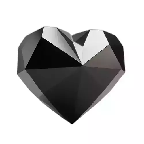 Geometric Low Poly Reflective Heart Low-poly 3D model