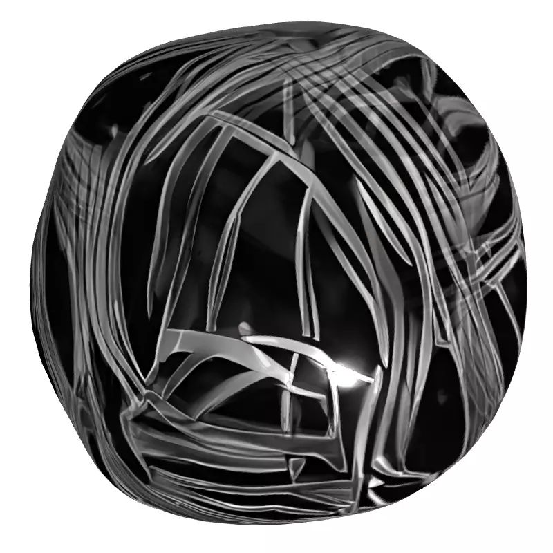 Abstract Intertwined Metal Wire Sphere Low-poly 3D model_8