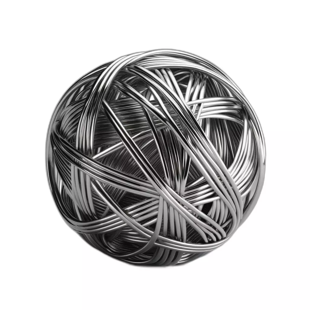 Abstract Intertwined Metal Wire Sphere Low-poly 3D model_0
