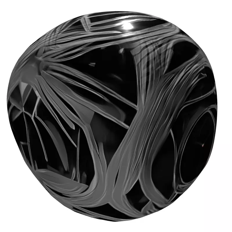 Abstract Intertwined Metal Wire Sphere Low-poly 3D model_6
