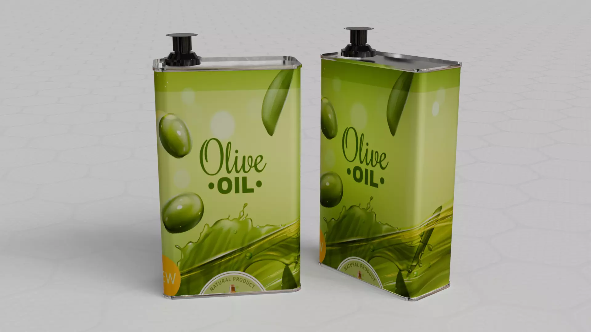 Square Aluminium Oil can tin 3D model_3