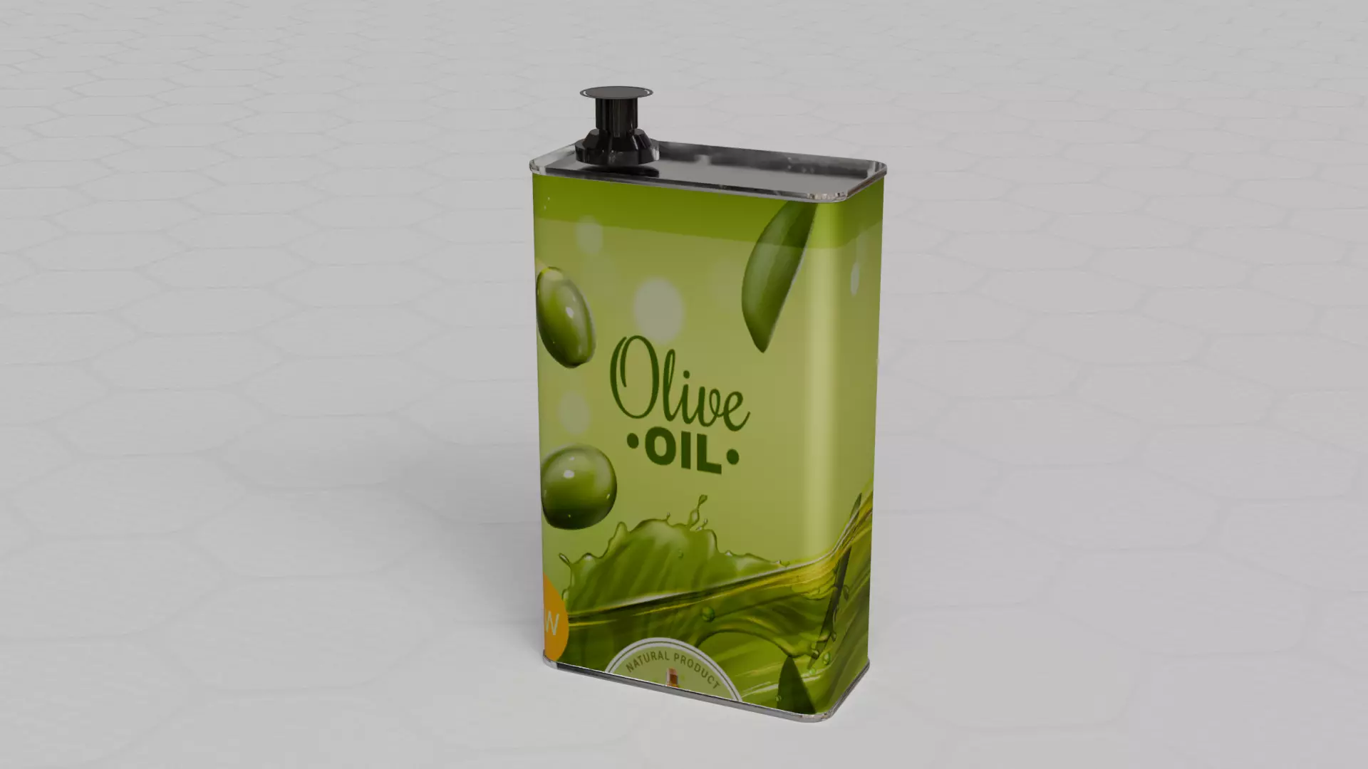 Square Aluminium Oil can tin 3D model_1