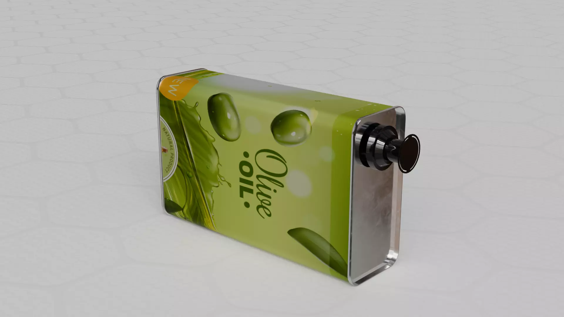 Square Aluminium Oil can tin 3D model_5