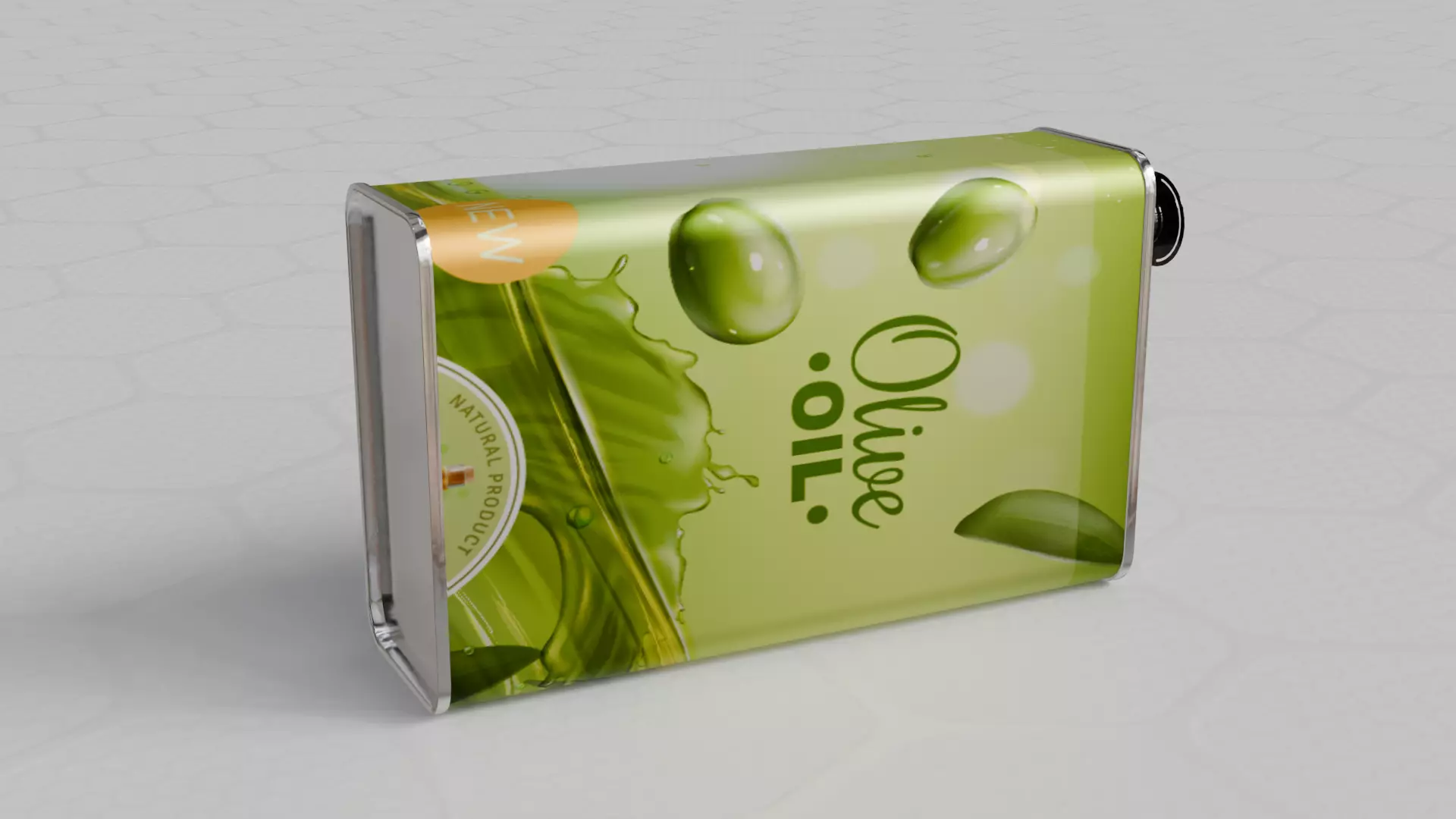 Square Aluminium Oil can tin 3D model_6