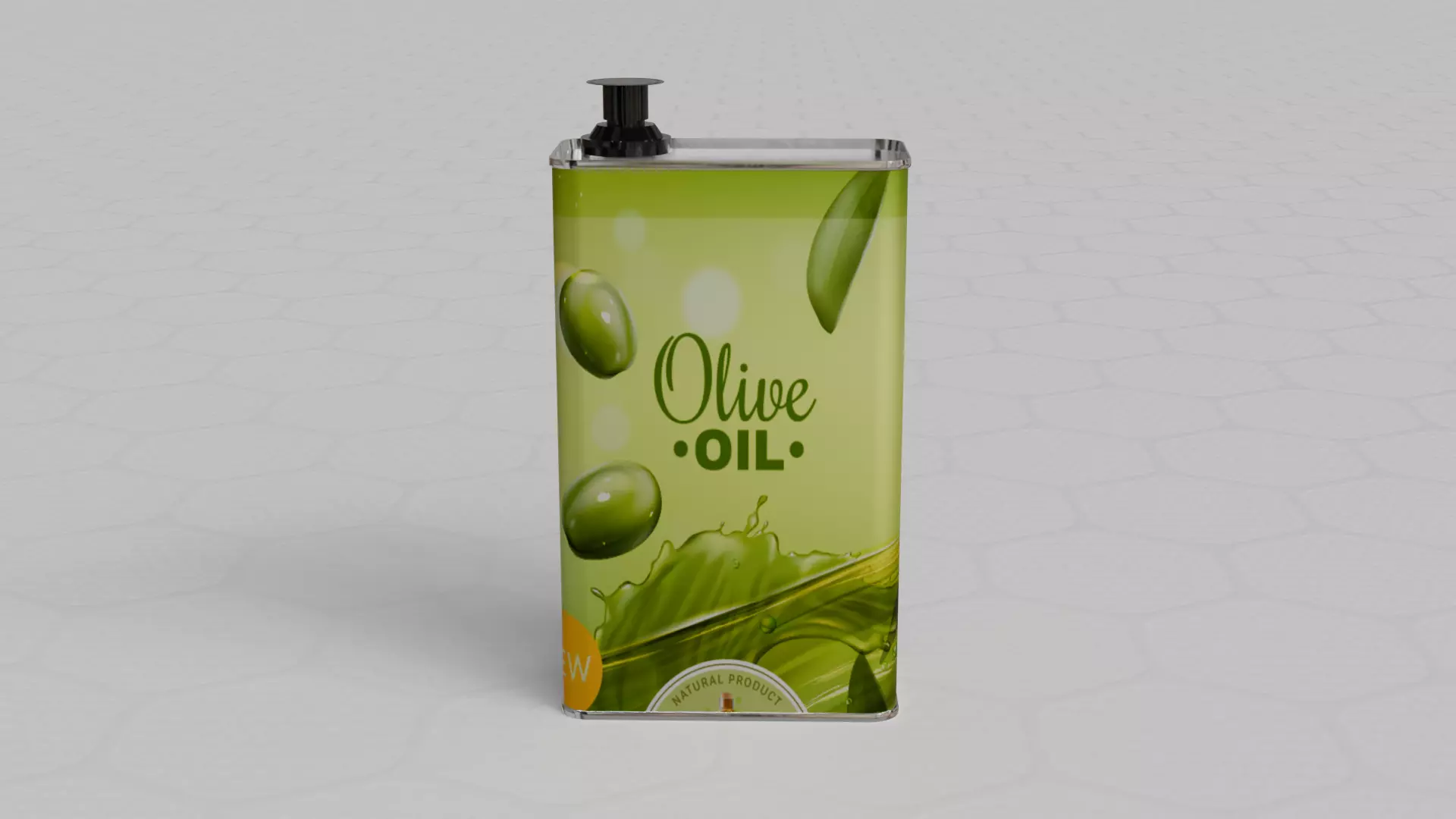 Square Aluminium Oil can tin 3D model_2