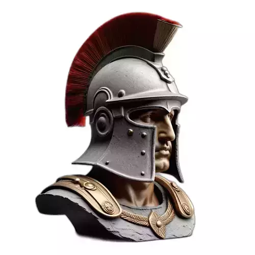 Roman Legionary Bust Helmet Statue