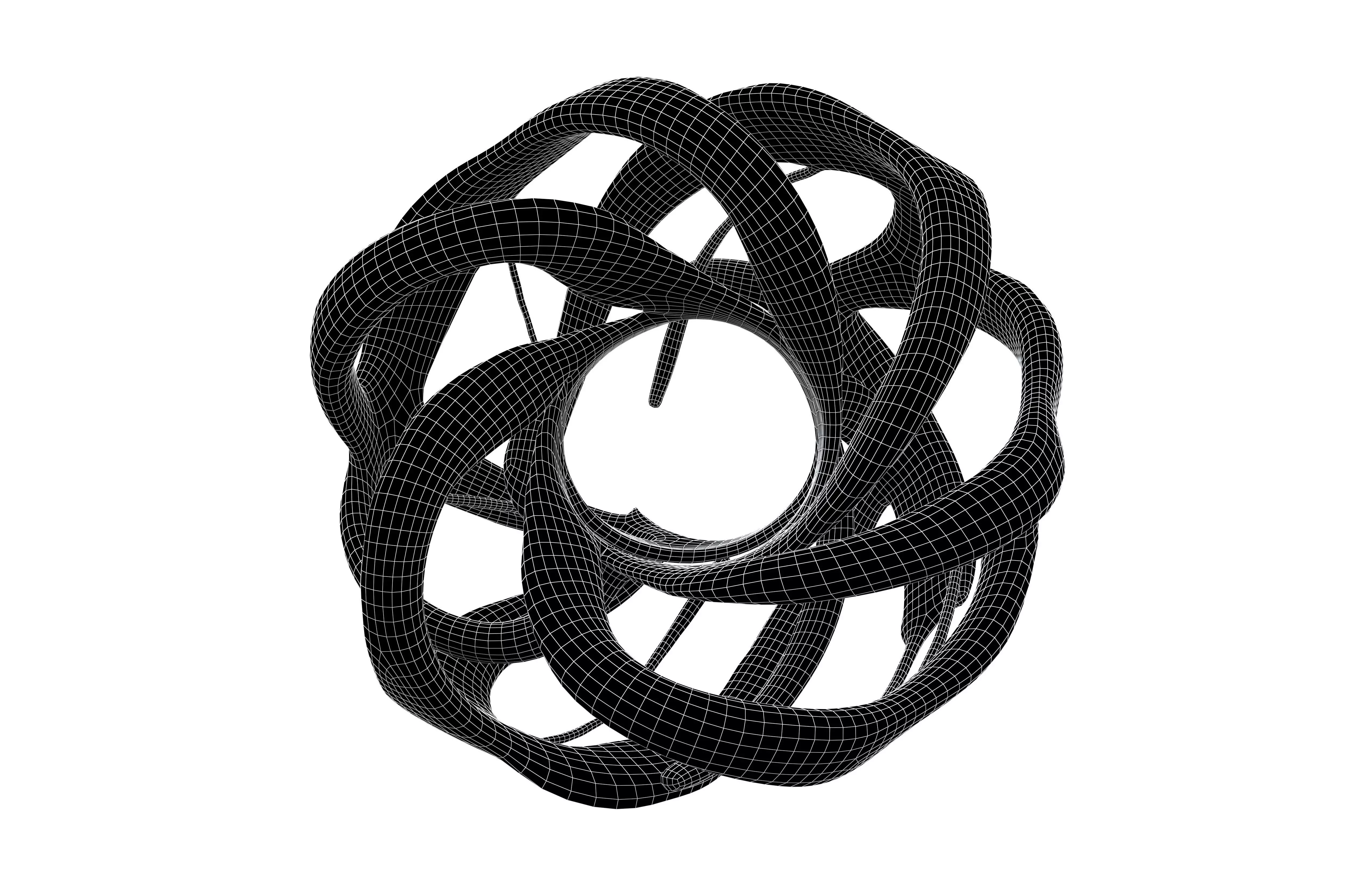 Abstract Circle v3 002 Low-poly 3D model_4