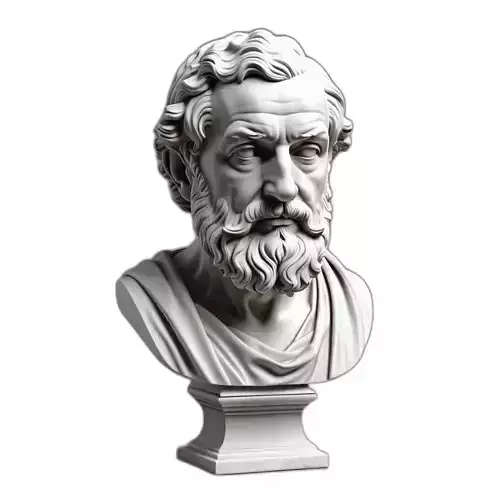Ancient Greek Philosopher Marble Bust