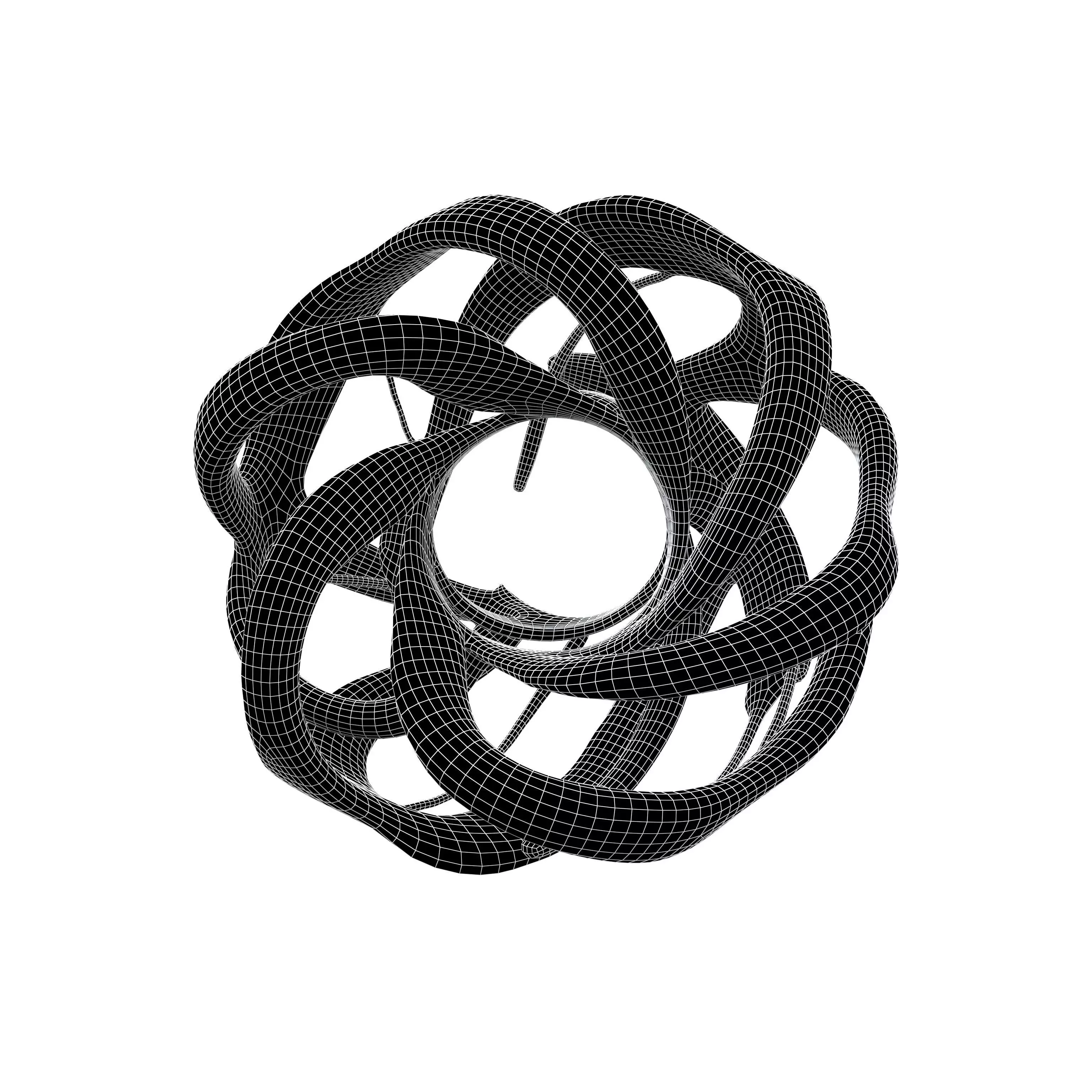 Abstract Circle v3 003 Low-poly 3D model_5