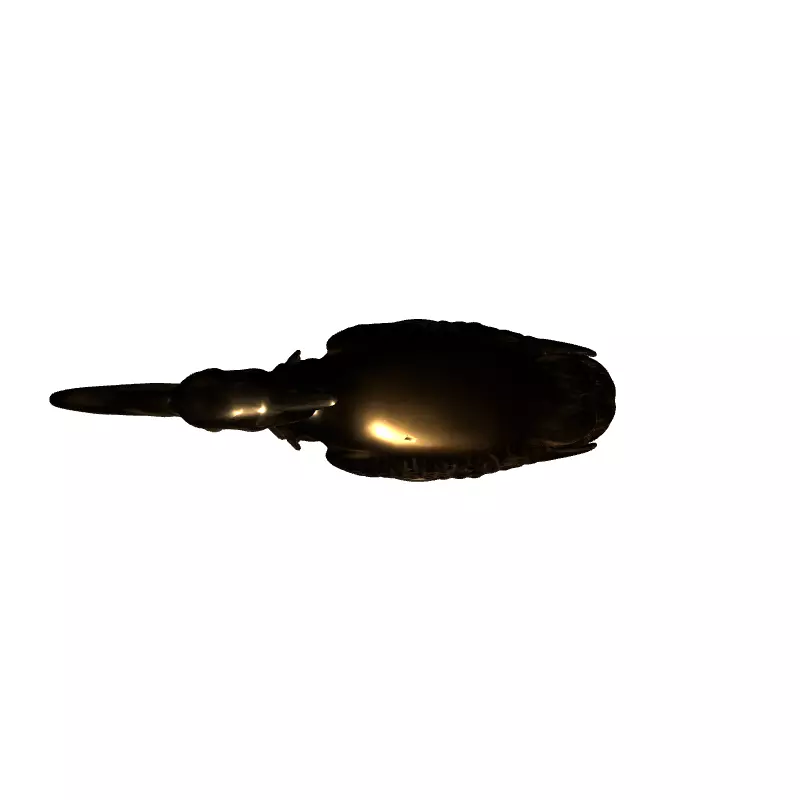 Golden Heron Bird Statue Decoration Low-poly 3D model_8