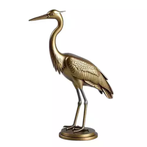 Golden Heron Bird Statue Decoration