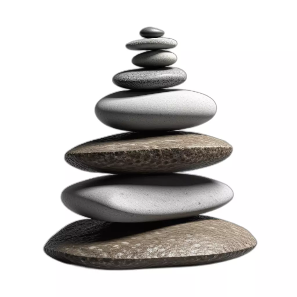 Zen Stone Stack Cairn Low-poly 3D model_0