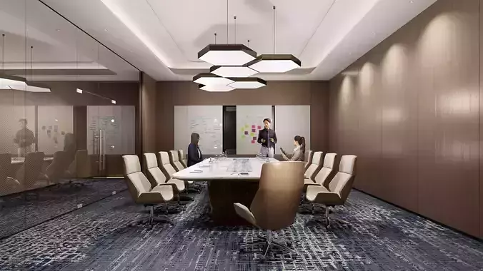 Modern Conference Room Interior Meeting Room 3D Model SKP OBJ D5 3D model