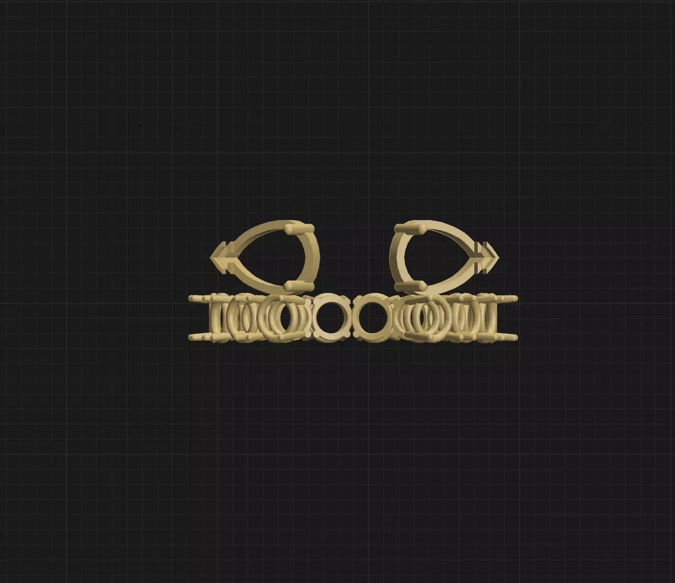 Open infinity ring with pears  3D print model_5