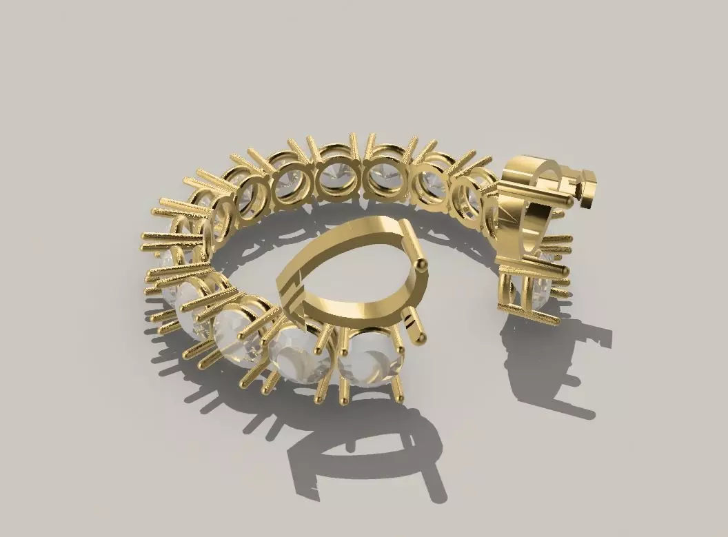 Open infinity ring with pears  3D print model_1