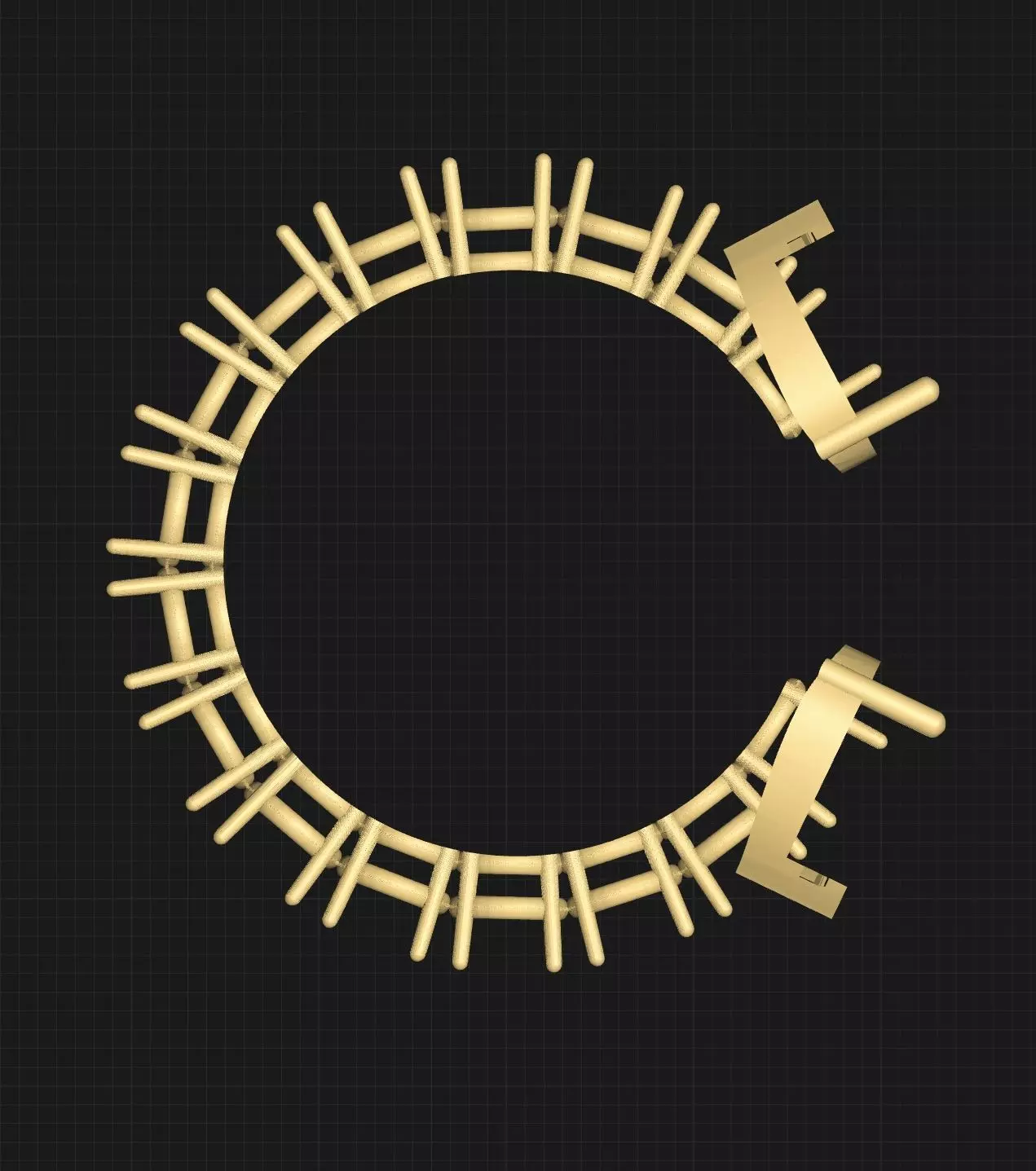 Open infinity ring with pears  3D print model_4