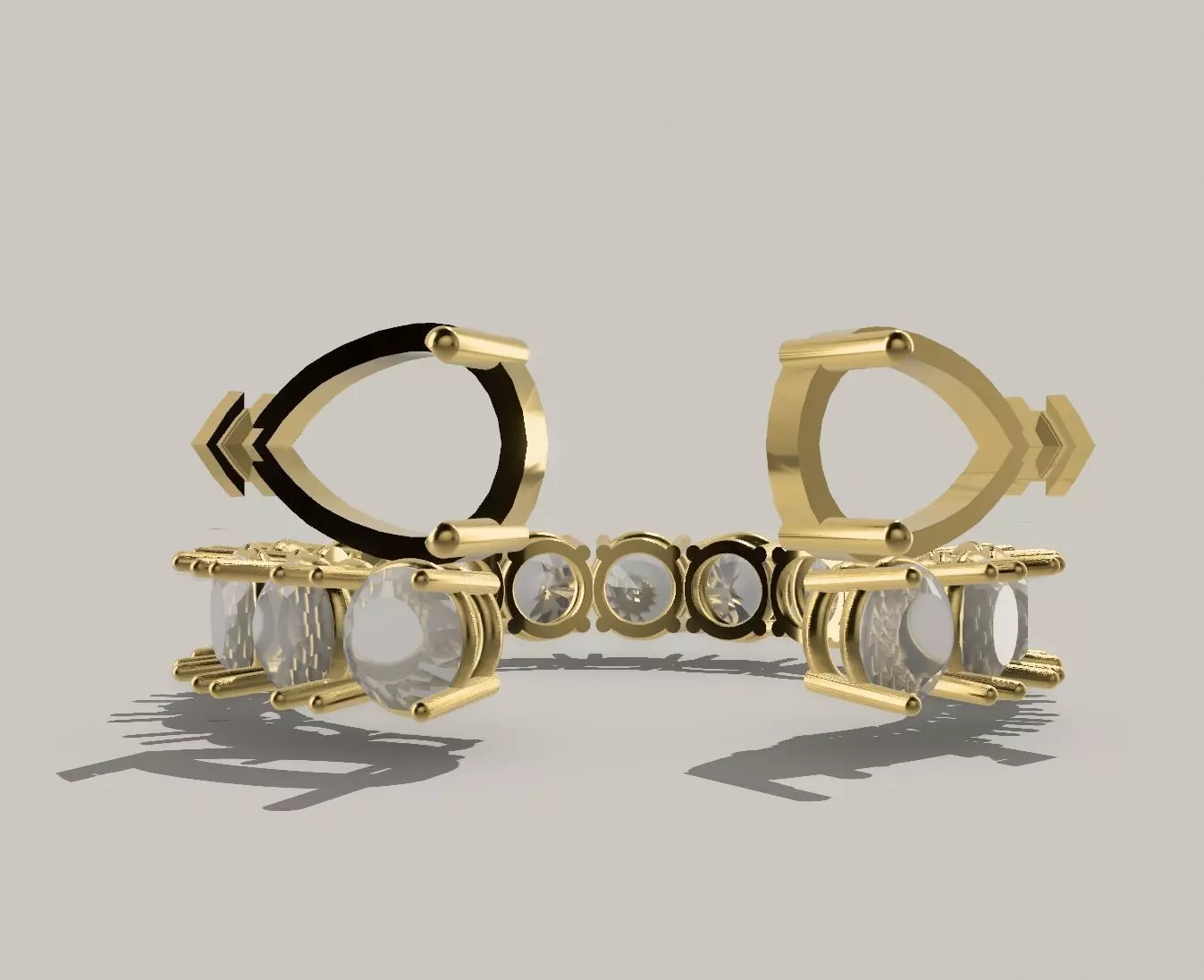 Open infinity ring with pears  3D print model_3