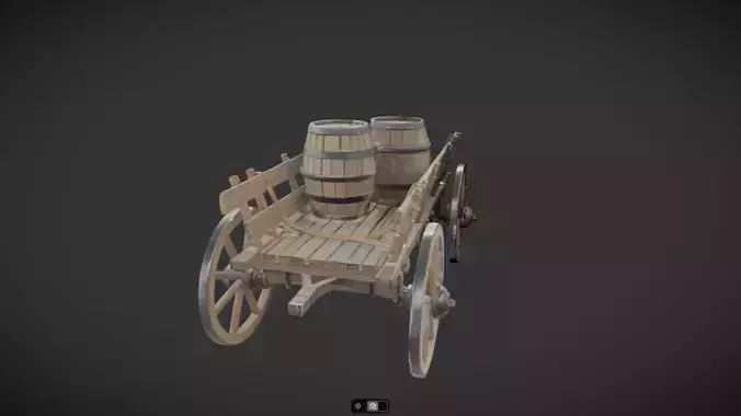 wooden cart with barrels