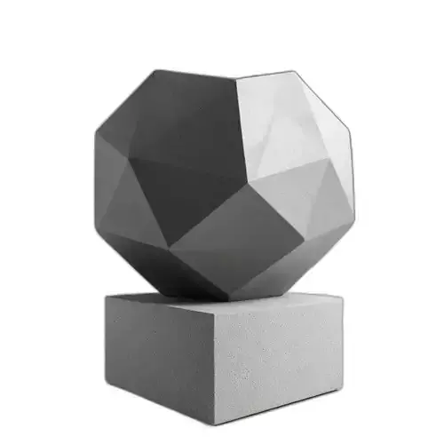 Faceted Concrete Geometric Decorative Object