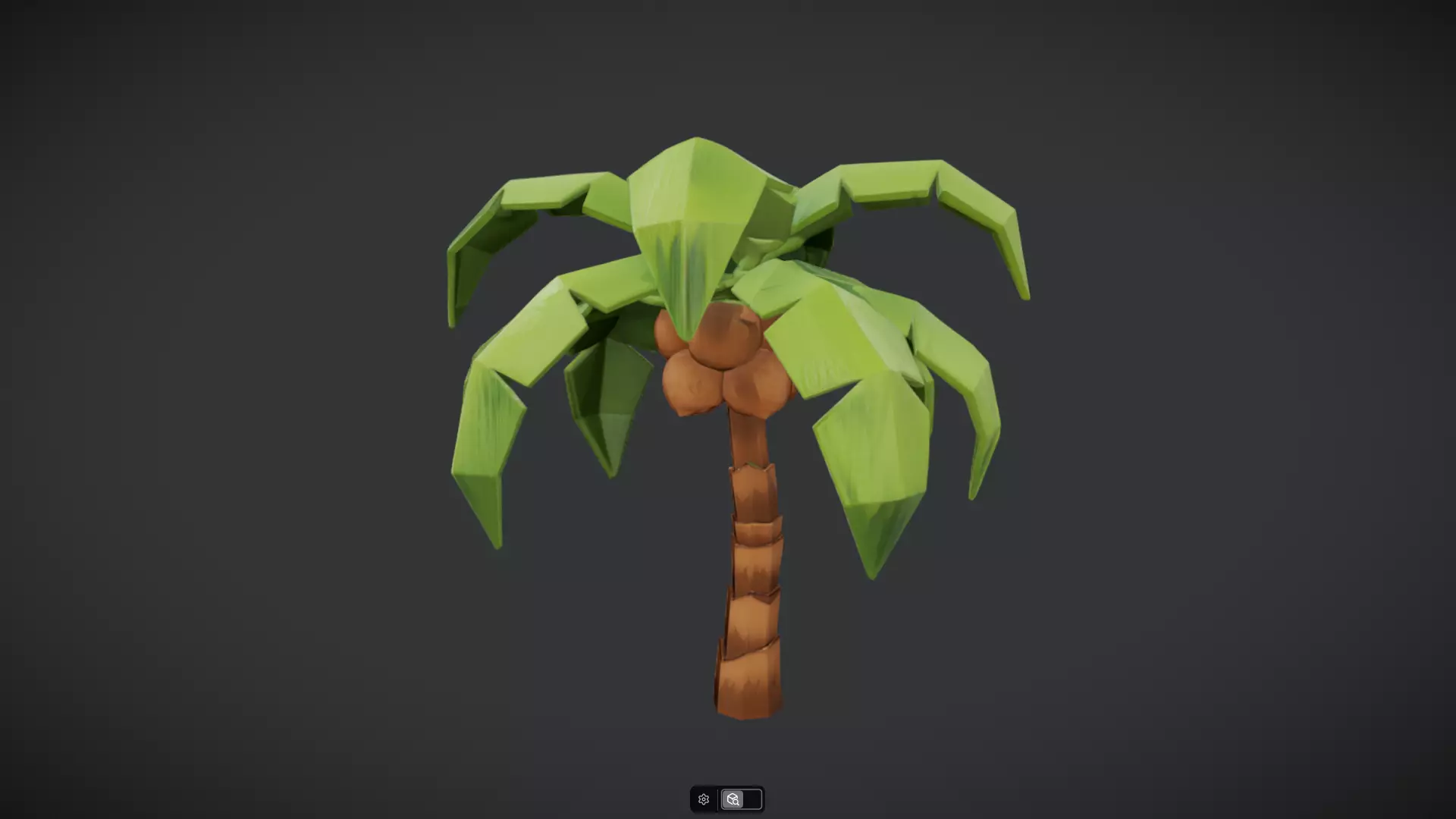 Low-poly palm tree with coconuts 3D model_23