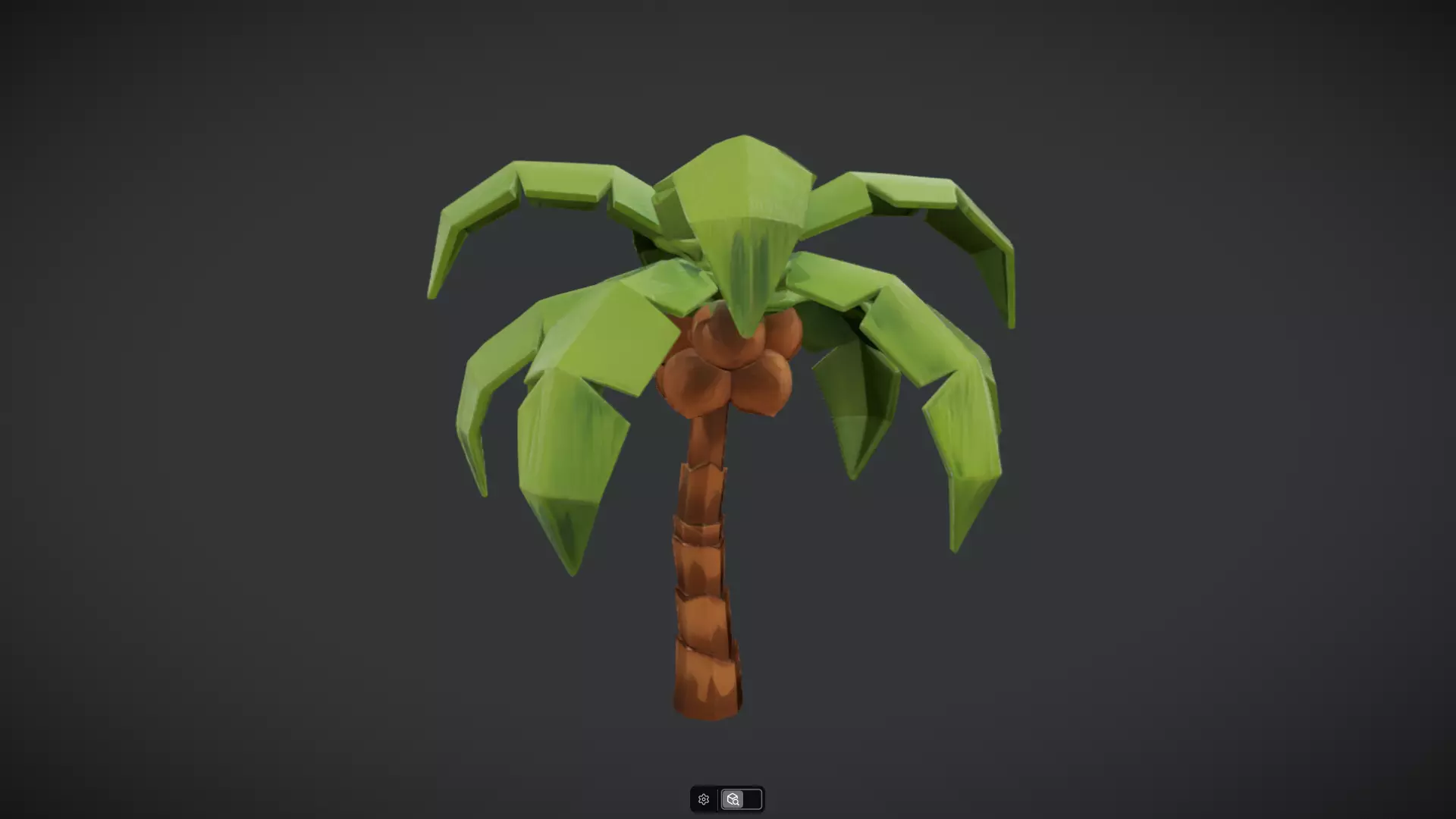 Low-poly palm tree with coconuts 3D model_28
