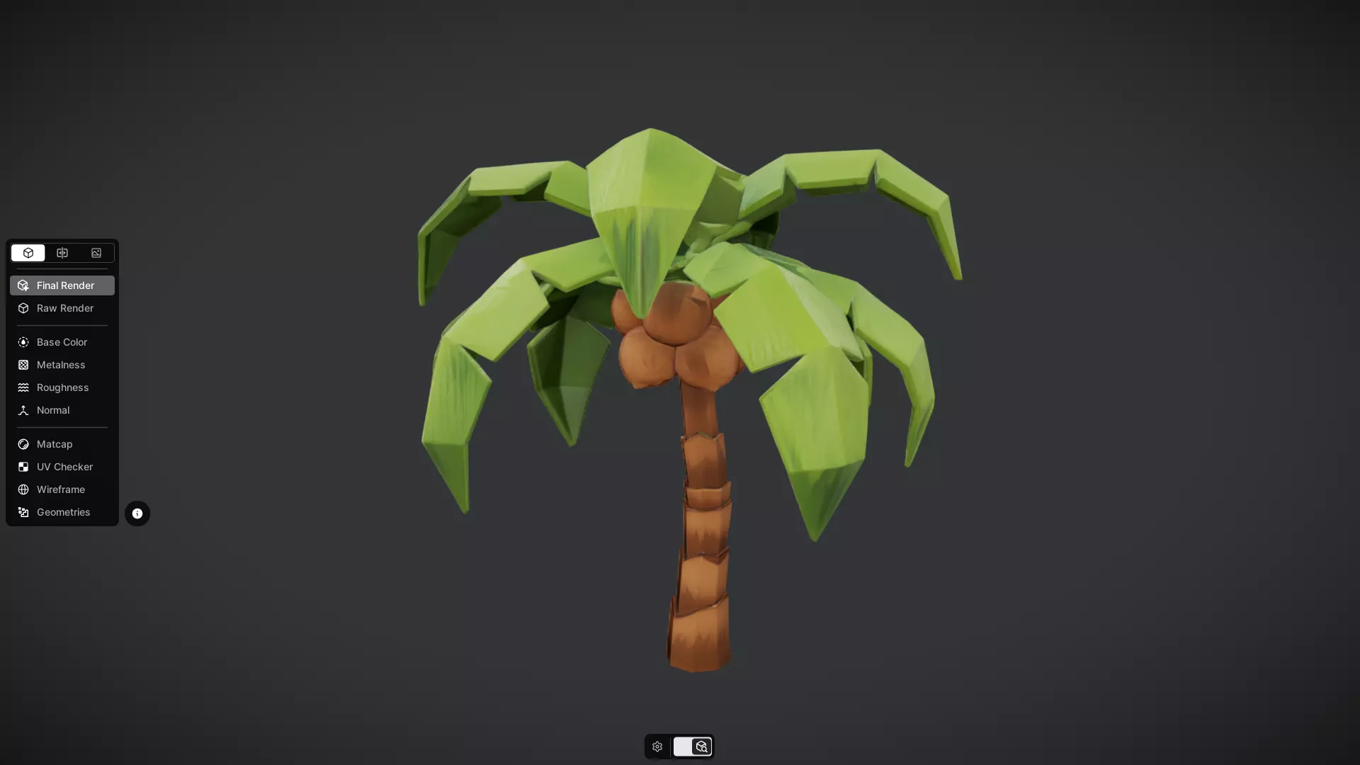Low-poly palm tree with coconuts 3D model_27
