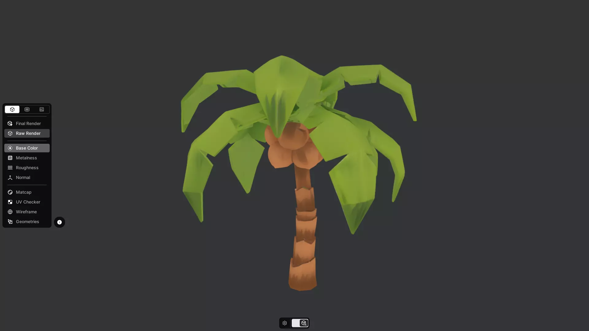 Low-poly palm tree with coconuts 3D model_11