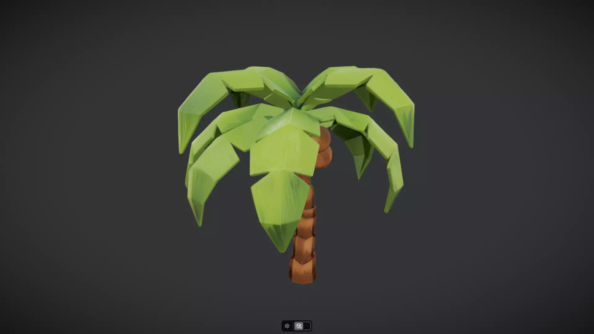 Low-poly palm tree with coconuts 3D model_22