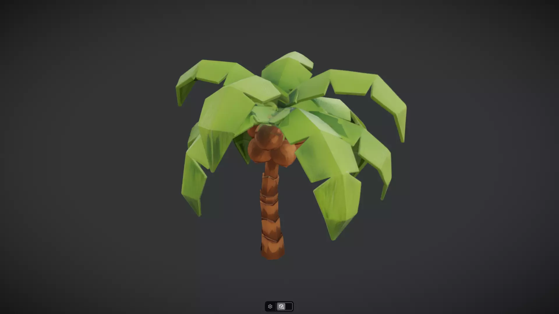 Low-poly palm tree with coconuts 3D model_16