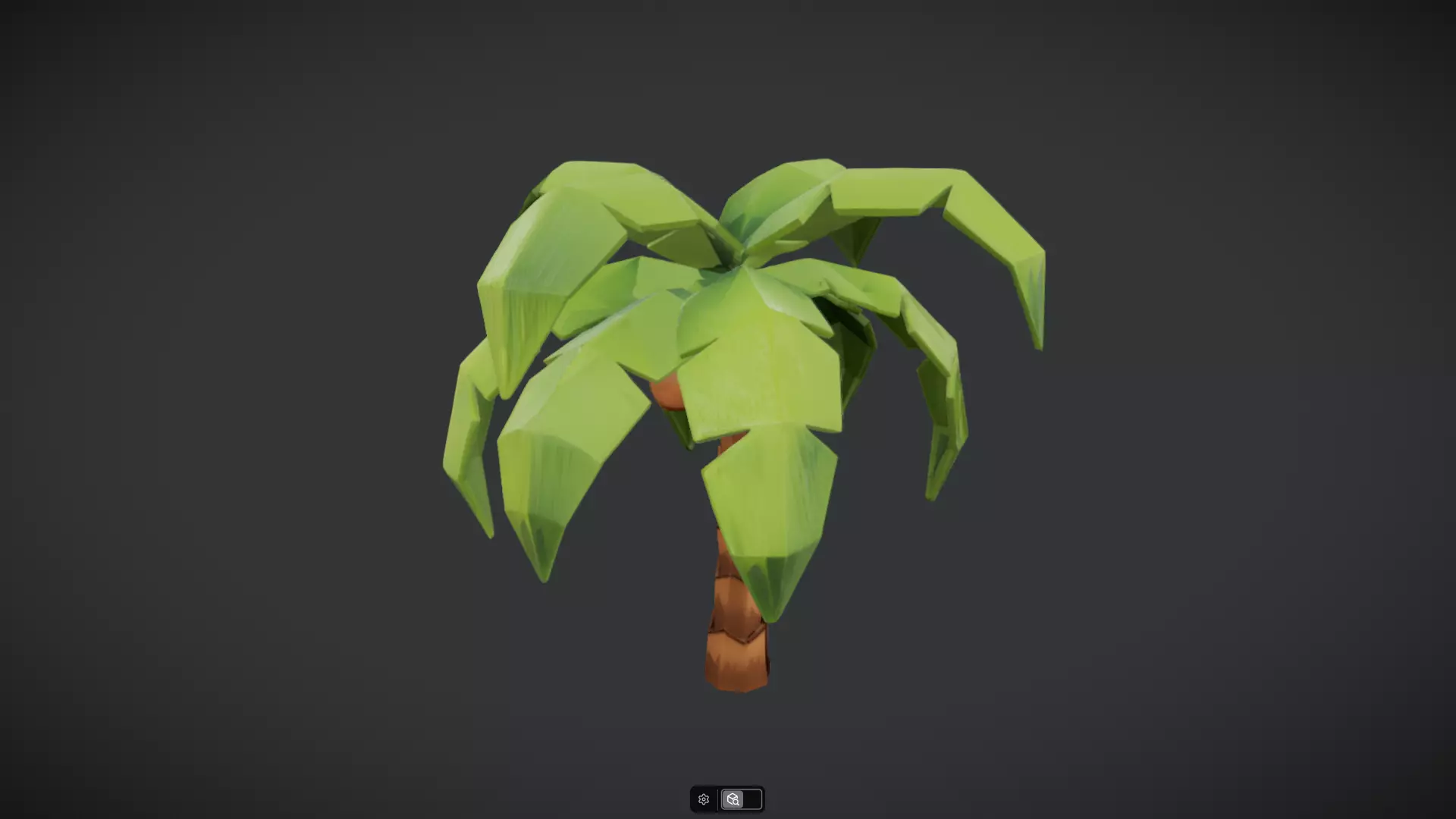 Low-poly palm tree with coconuts 3D model_8