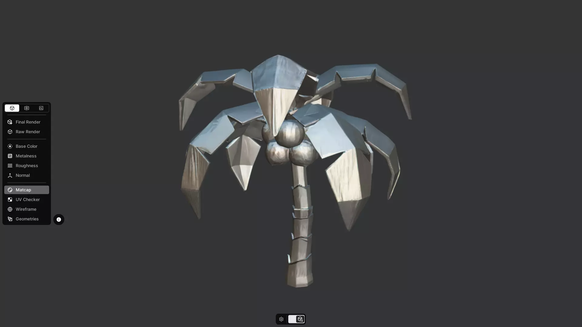 Low-poly palm tree with coconuts 3D model_18