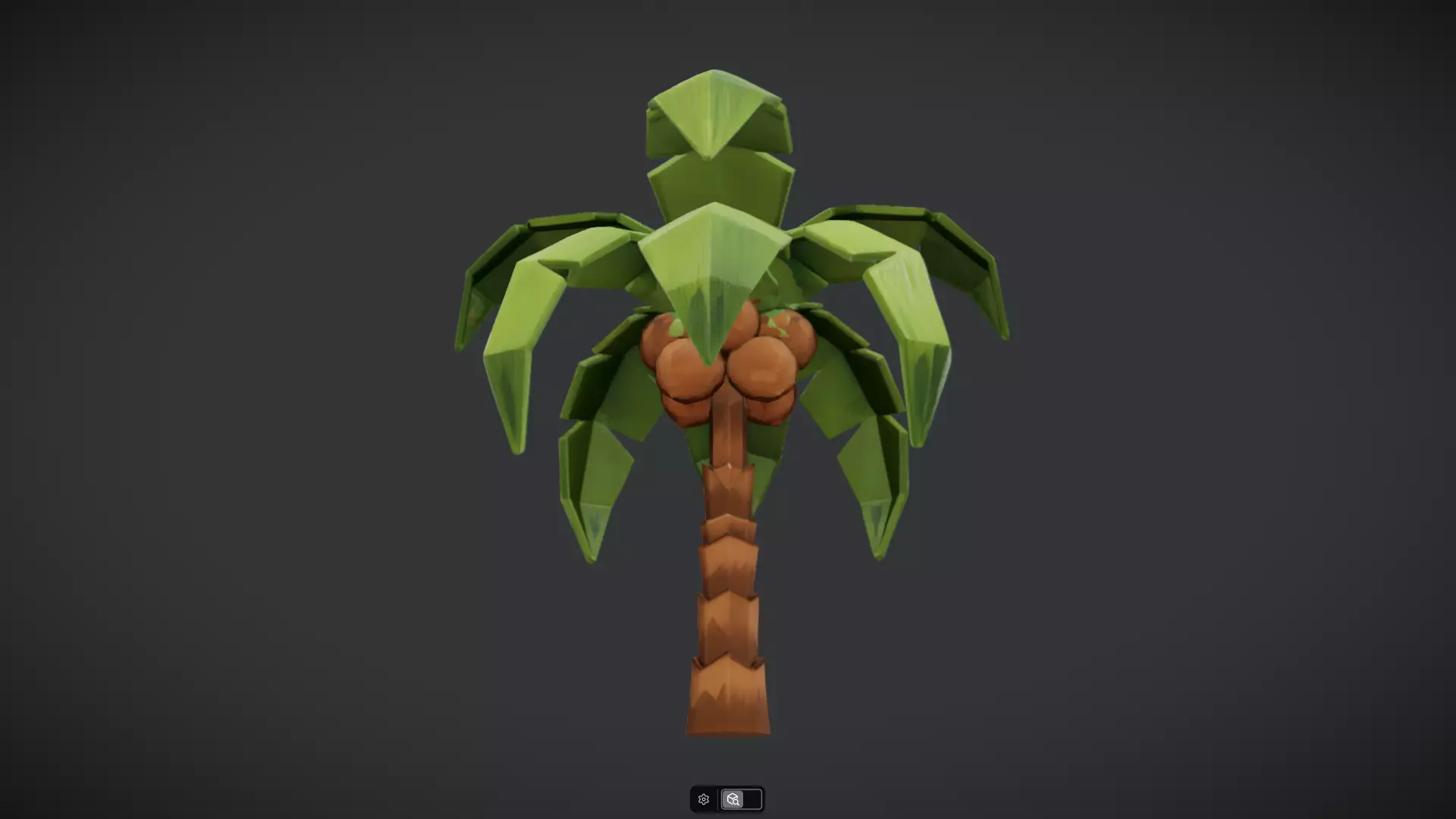 Low-poly palm tree with coconuts 3D model_20