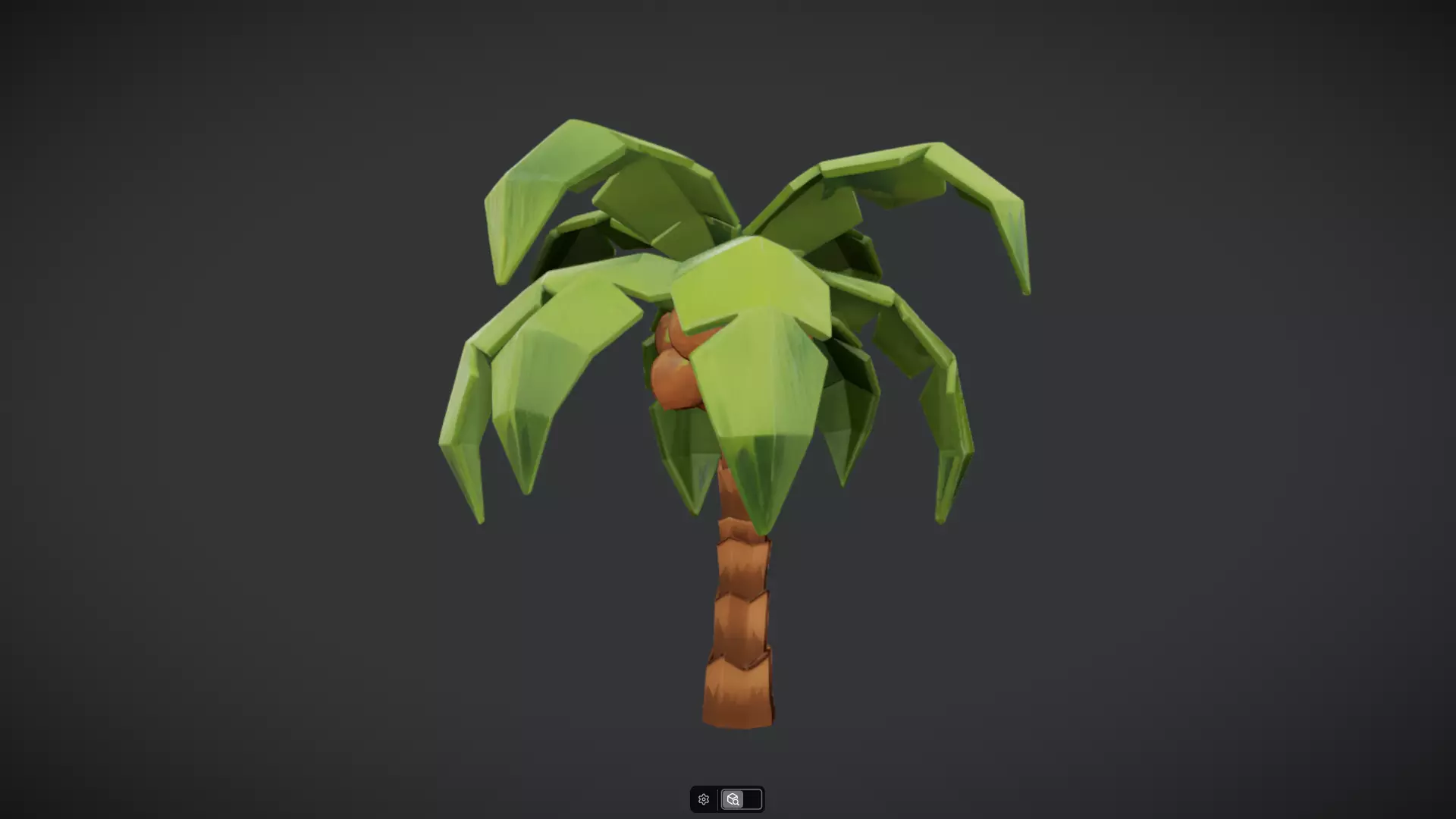 Low-poly palm tree with coconuts 3D model_2