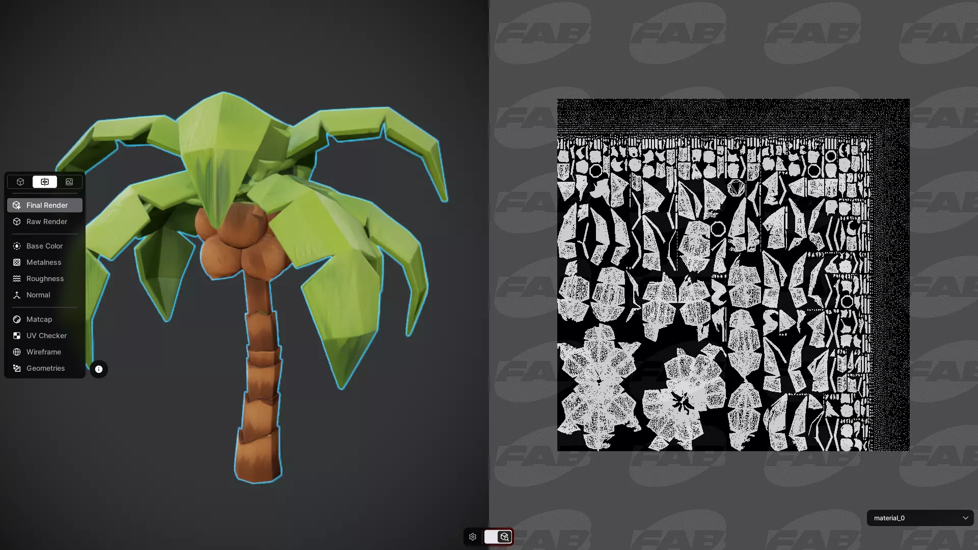 Low-poly palm tree with coconuts 3D model_19