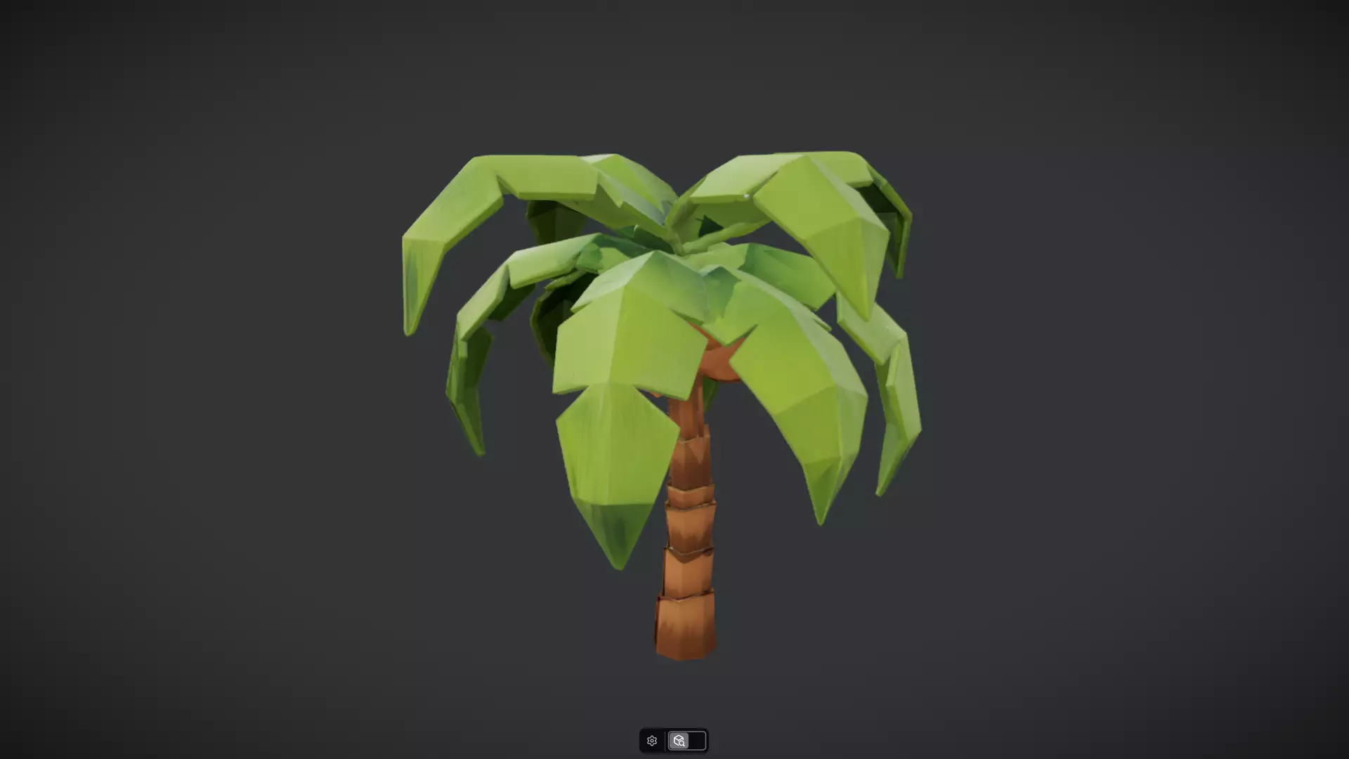 Low-poly palm tree with coconuts 3D model_7