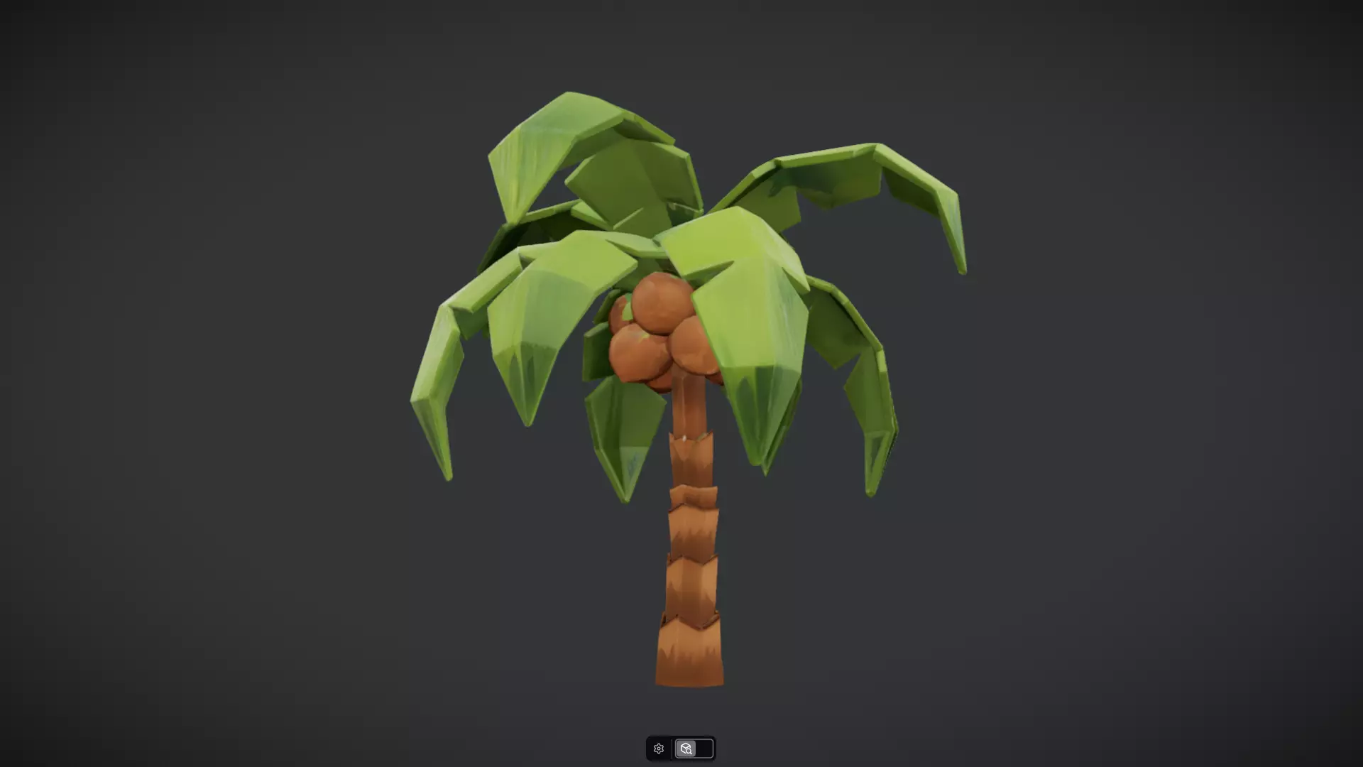 Low-poly palm tree with coconuts 3D model_4