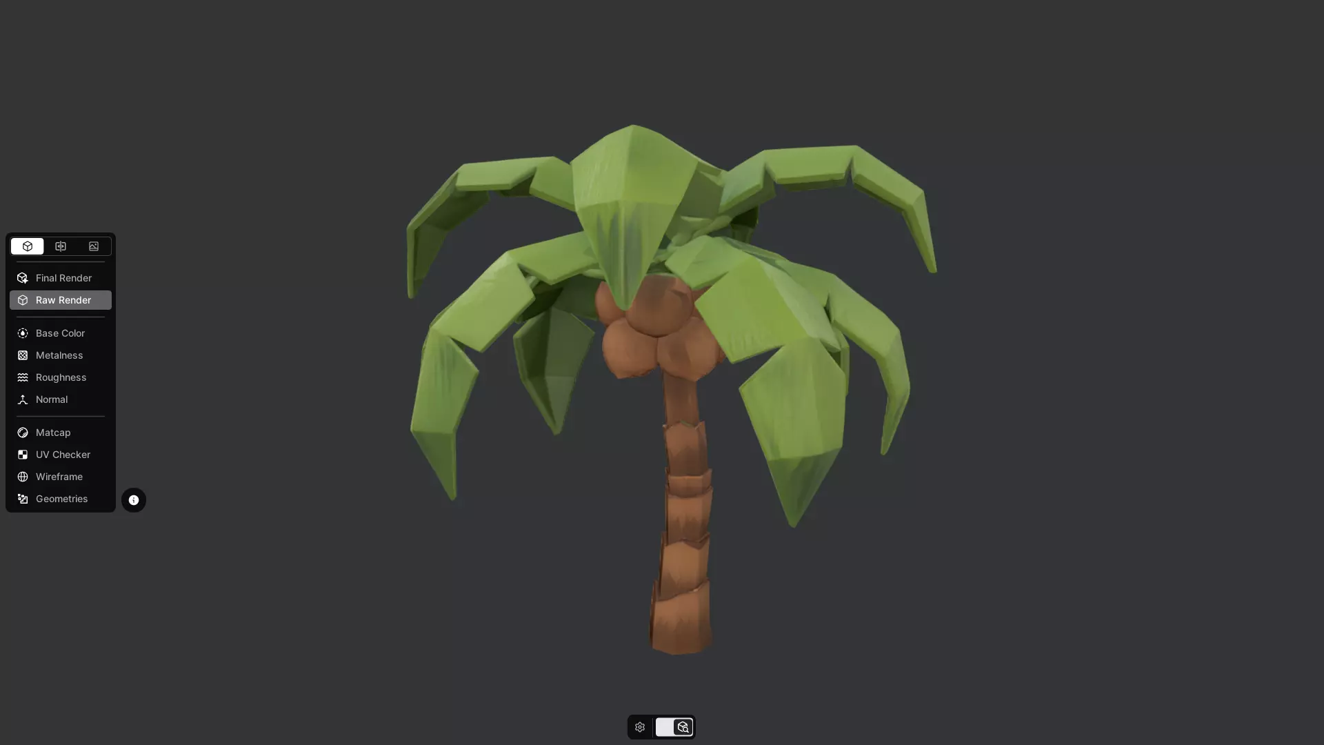 Low-poly palm tree with coconuts 3D model_5