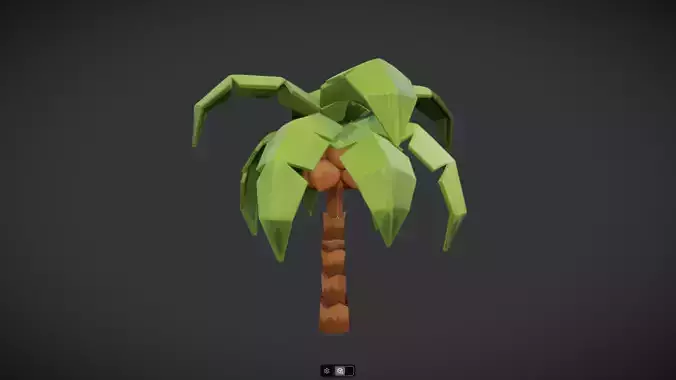 Low-poly palm tree with coconuts 3D model Low-poly palm tree with coconuts 3D model