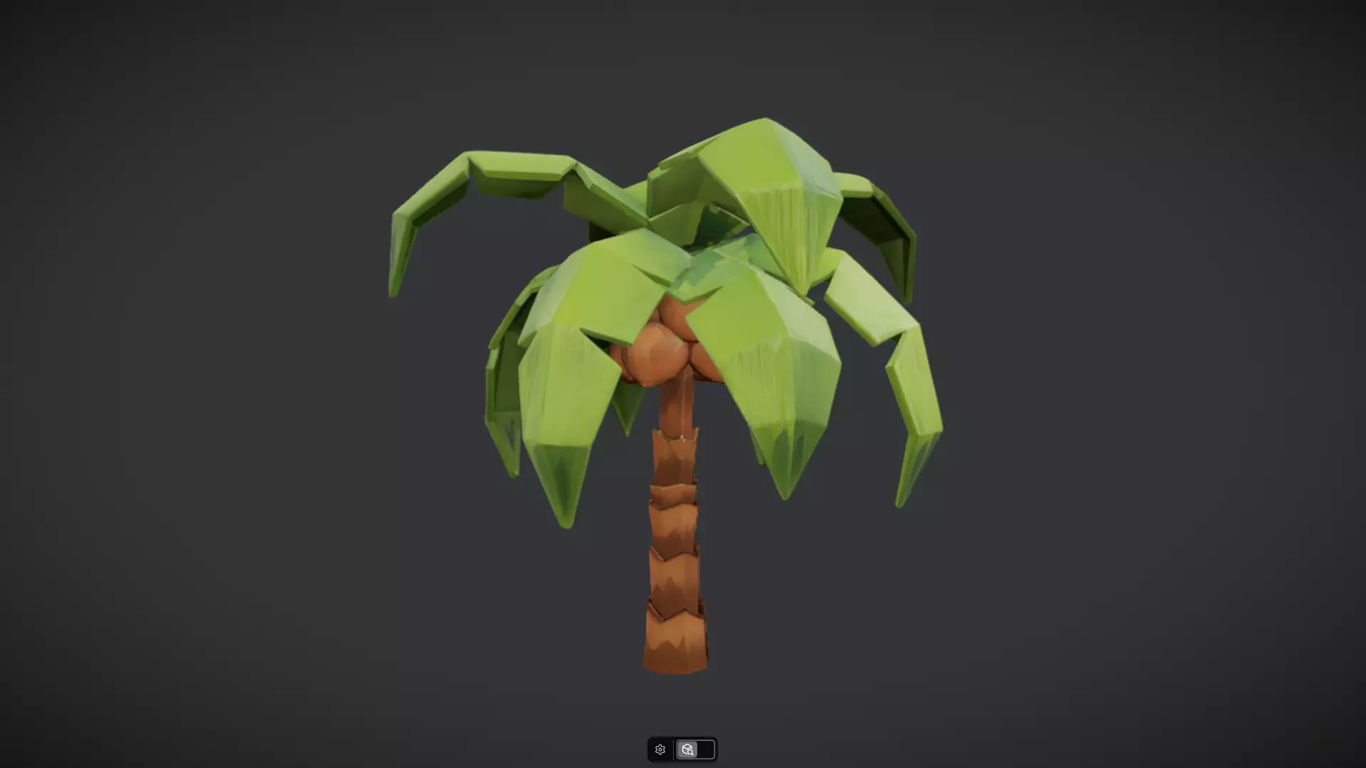 Low-poly palm tree with coconuts 3D model_0