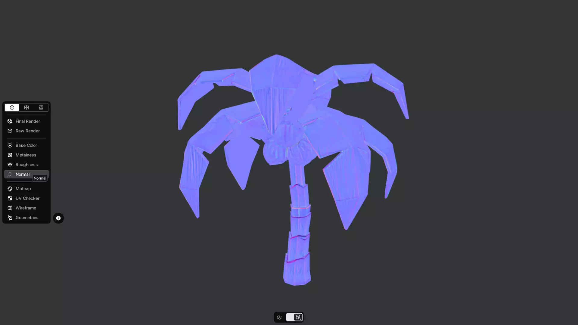 Low-poly palm tree with coconuts 3D model_3