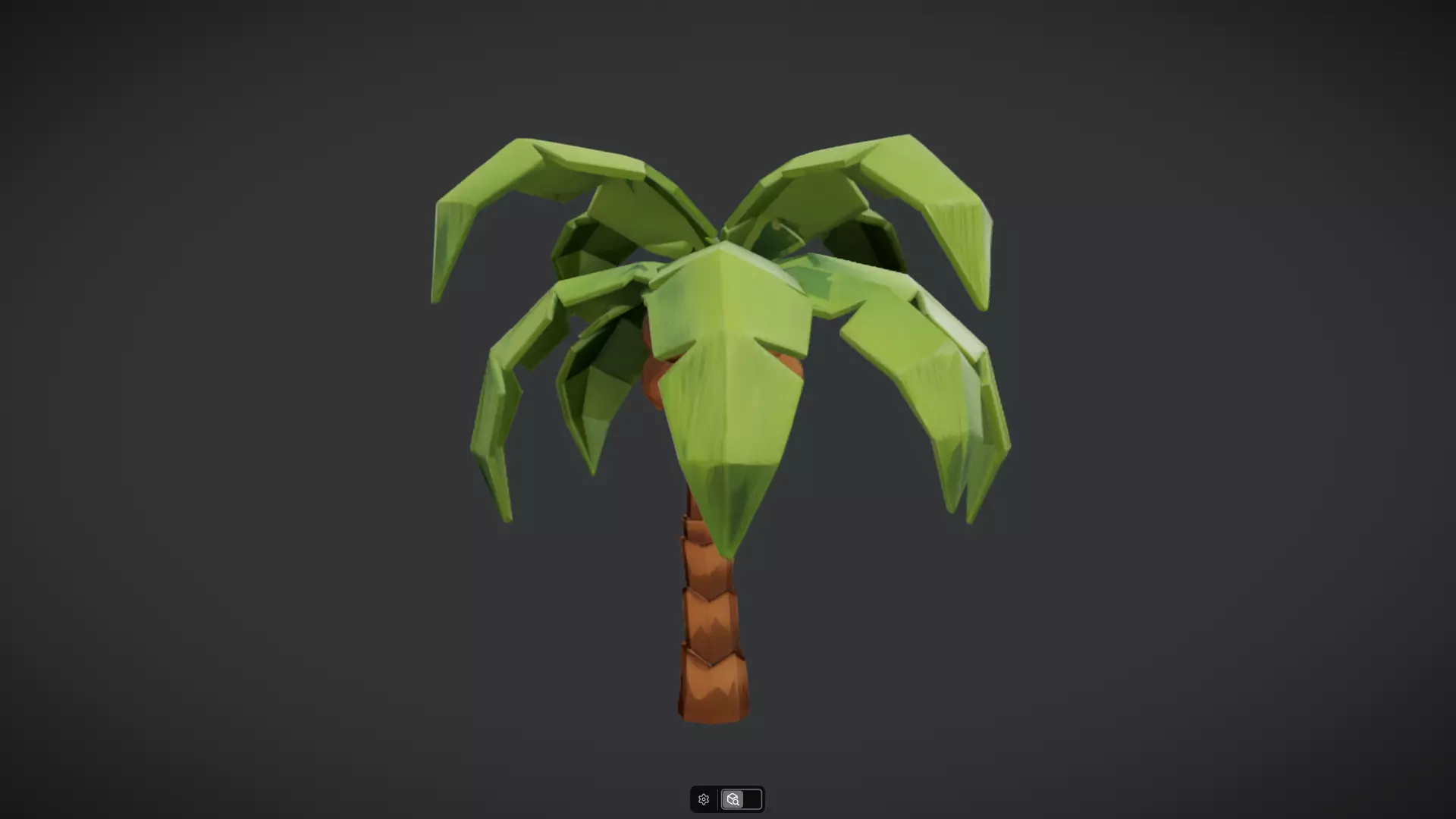 Low-poly palm tree with coconuts 3D model_6