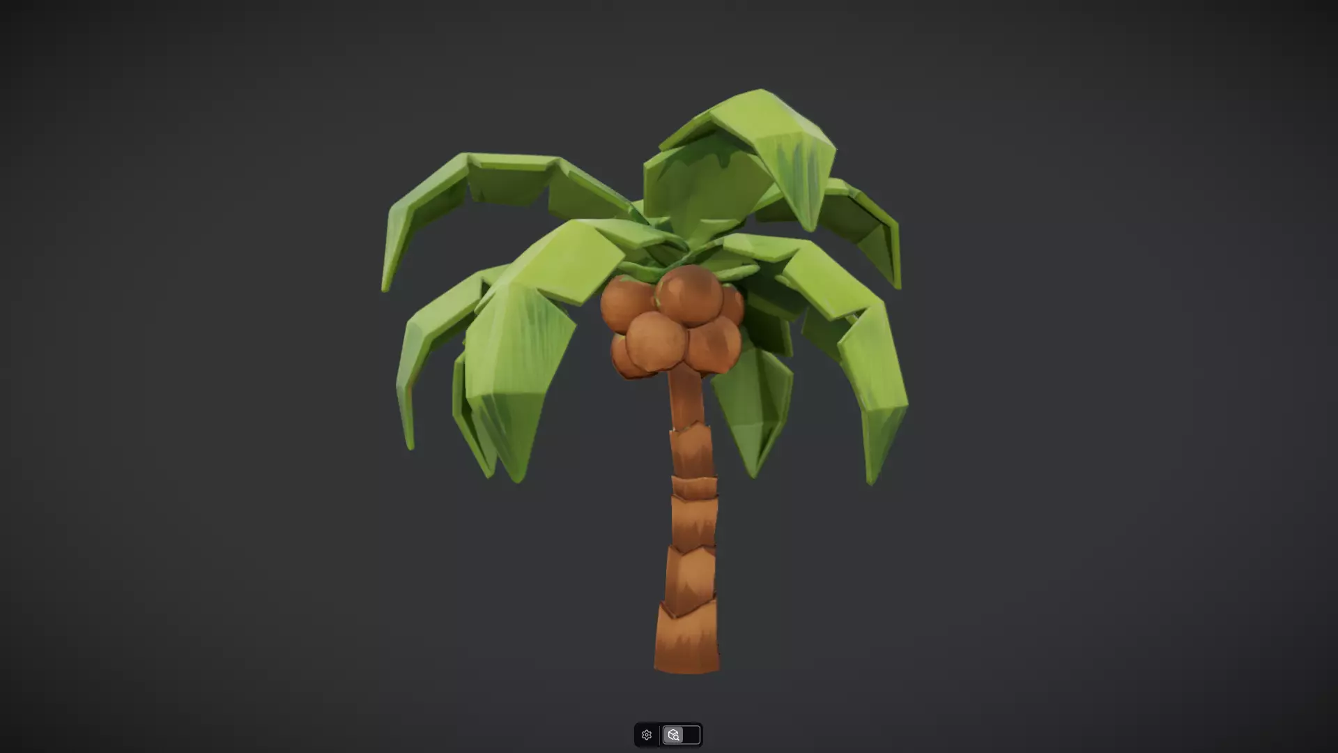 Low-poly palm tree with coconuts 3D model_15