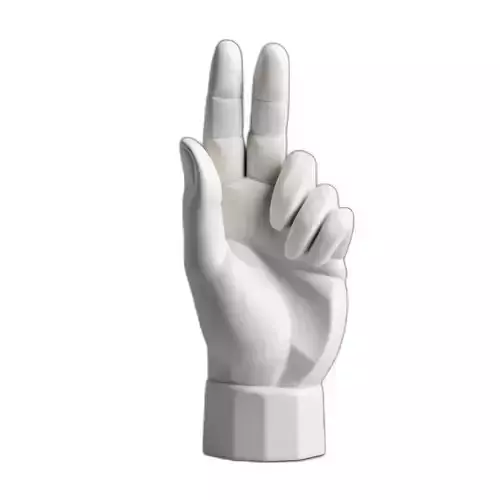 White Hand Peace Gesture Sculpture